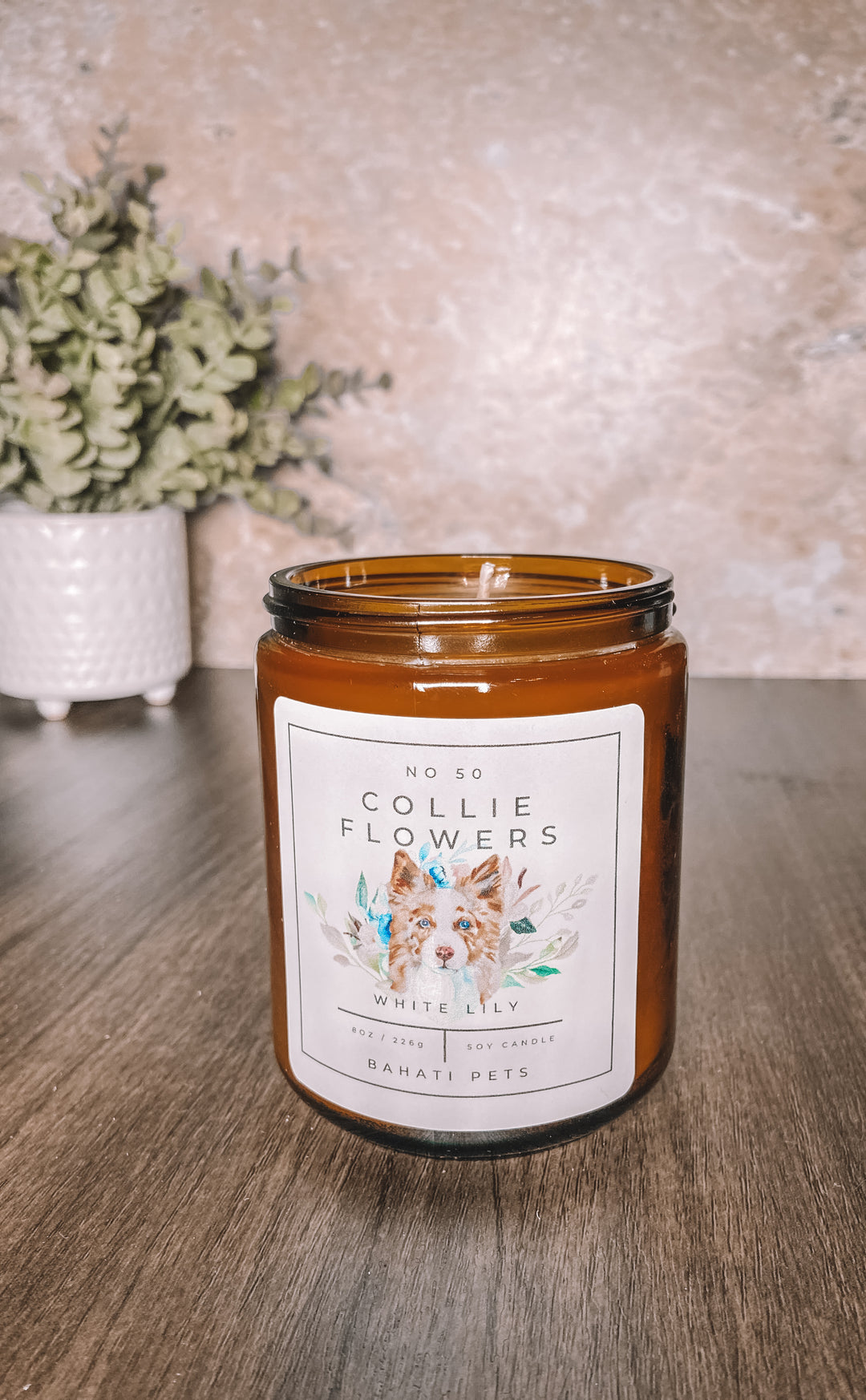 Collie Flowers 8 ounce Soy Candle