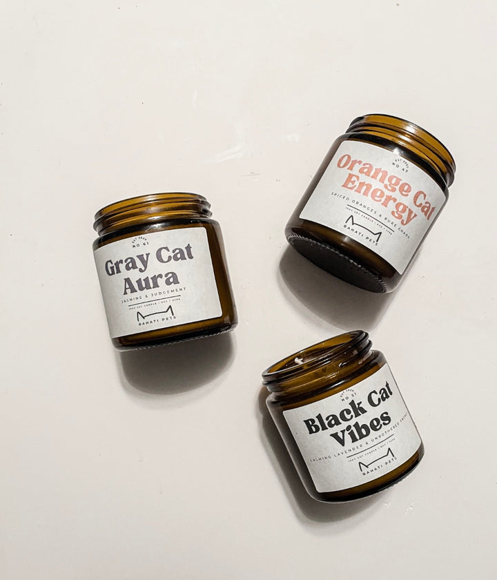 The Cat Pack - 100% soy wax 4 ounce jar candle trio