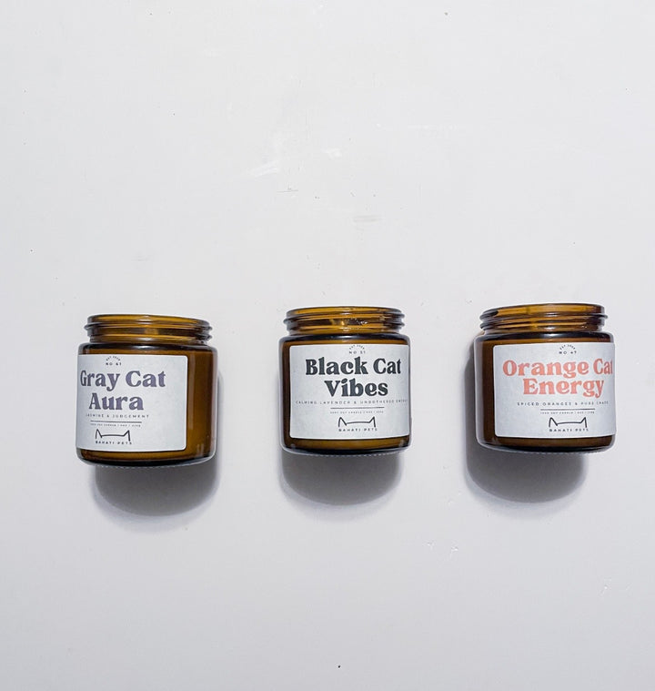 The Cat Pack - 100% soy wax 4 ounce jar candle trio