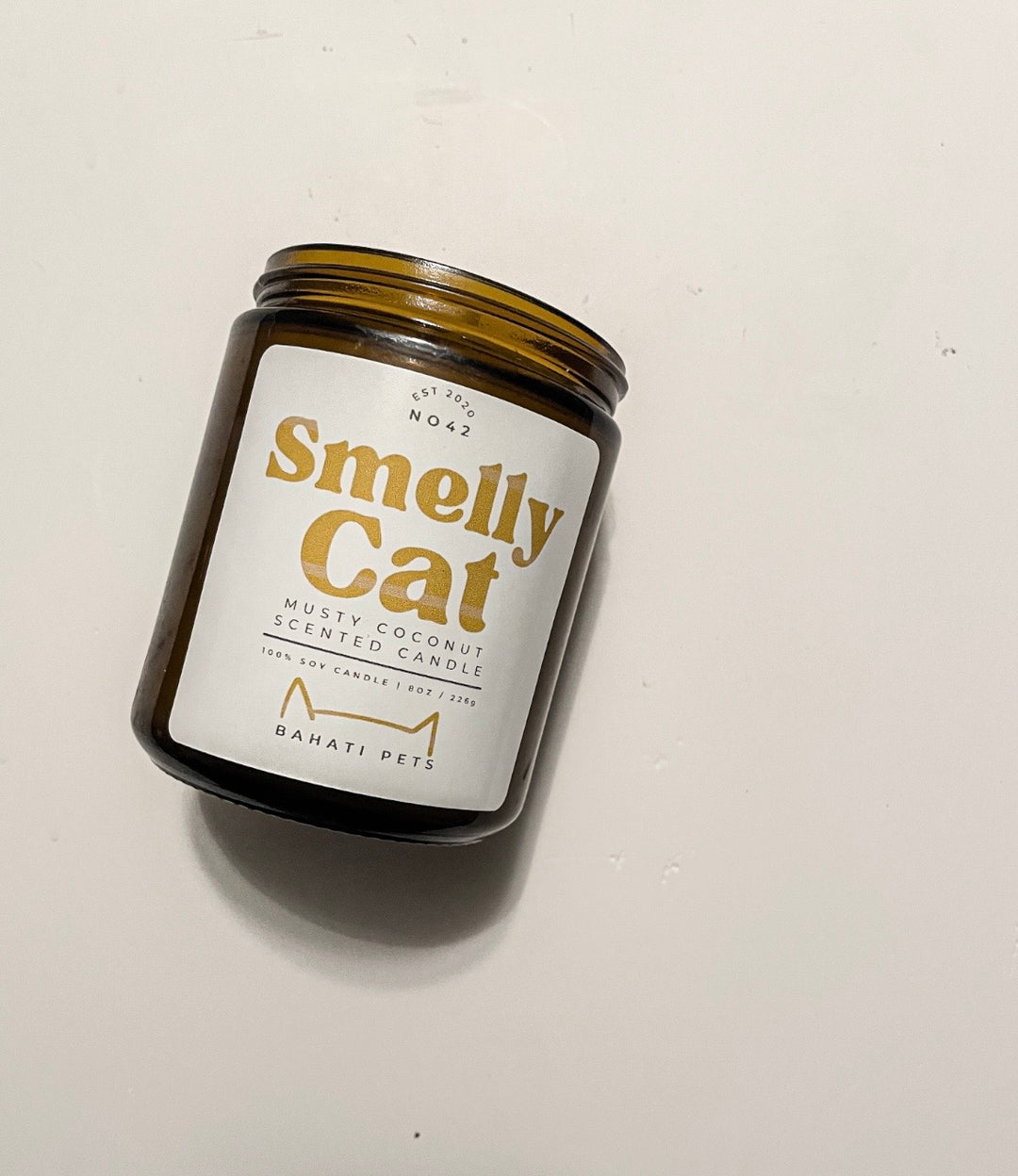 Smelly Cat 8 ounce 100% Soy Candle Branded