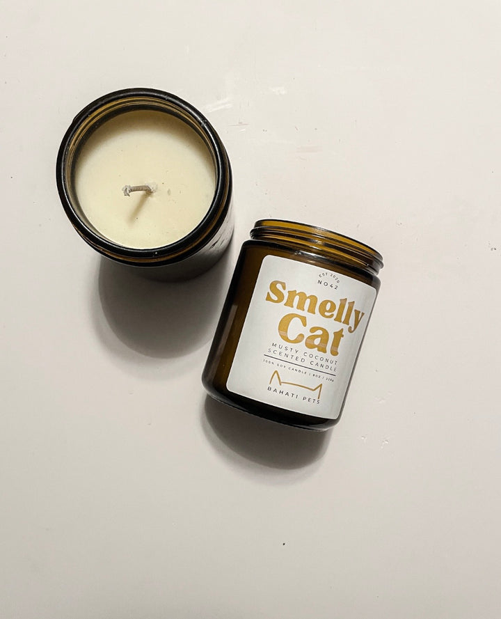 Smelly Cat 8 ounce 100% Soy Candle Branded