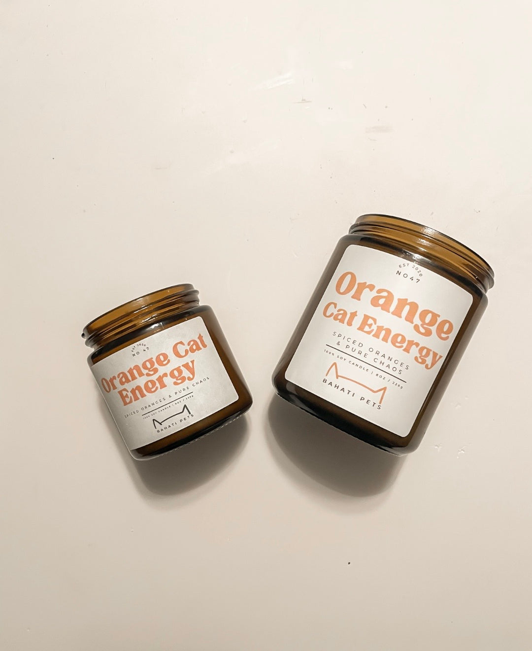 Orange Cat Energy Soy Candle Branded
