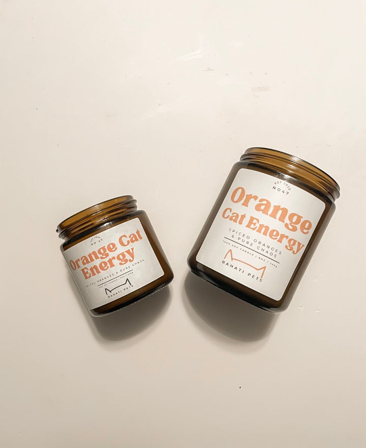 Orange Cat Energy Soy Candle Branded