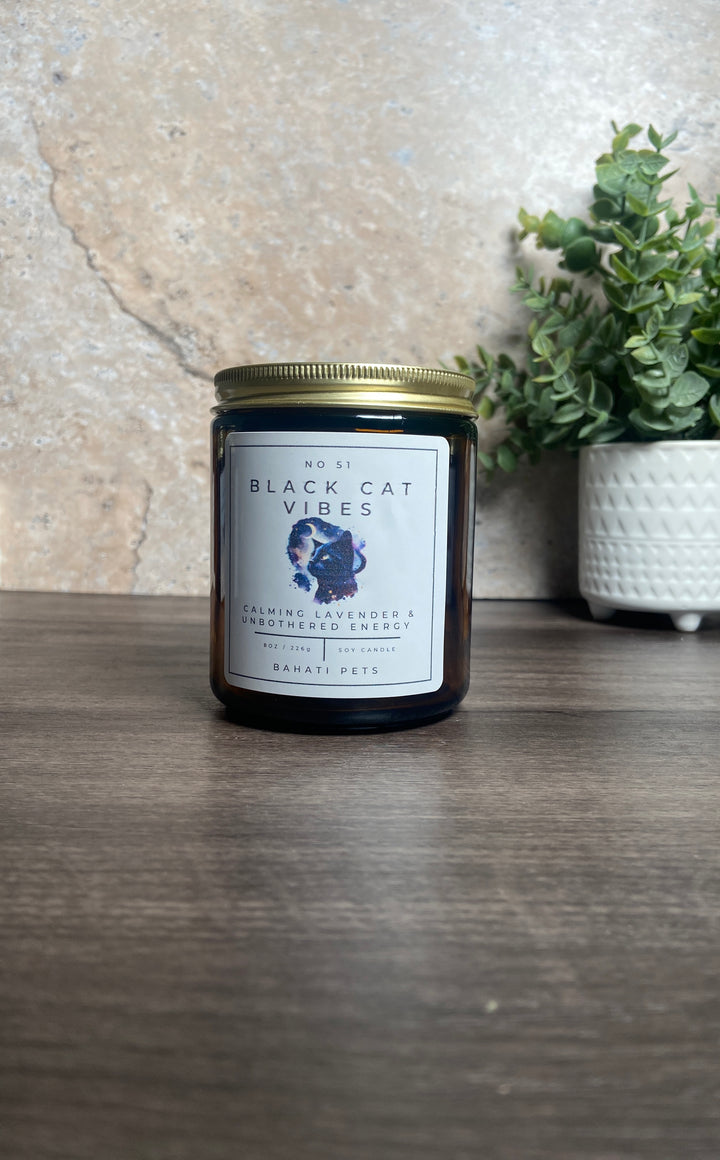 Black Cat Vibes 8 ounce Soy Candle