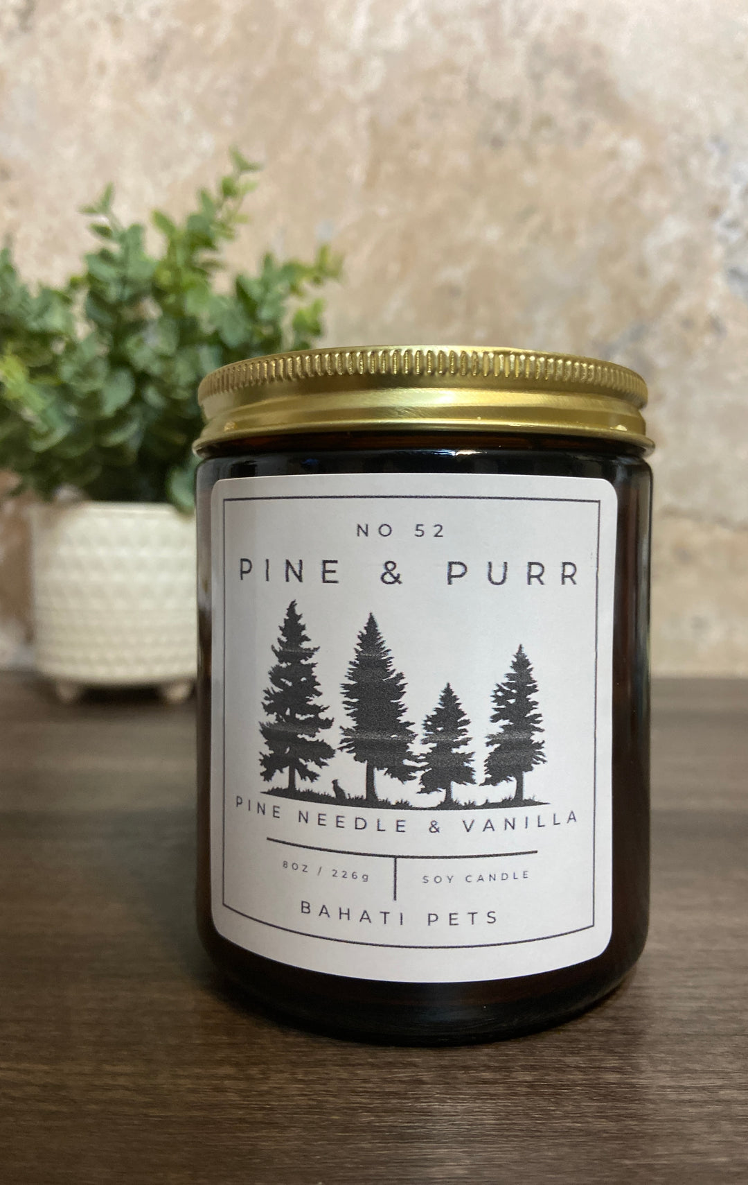 Pine & Purr 8 ounce Soy Candle