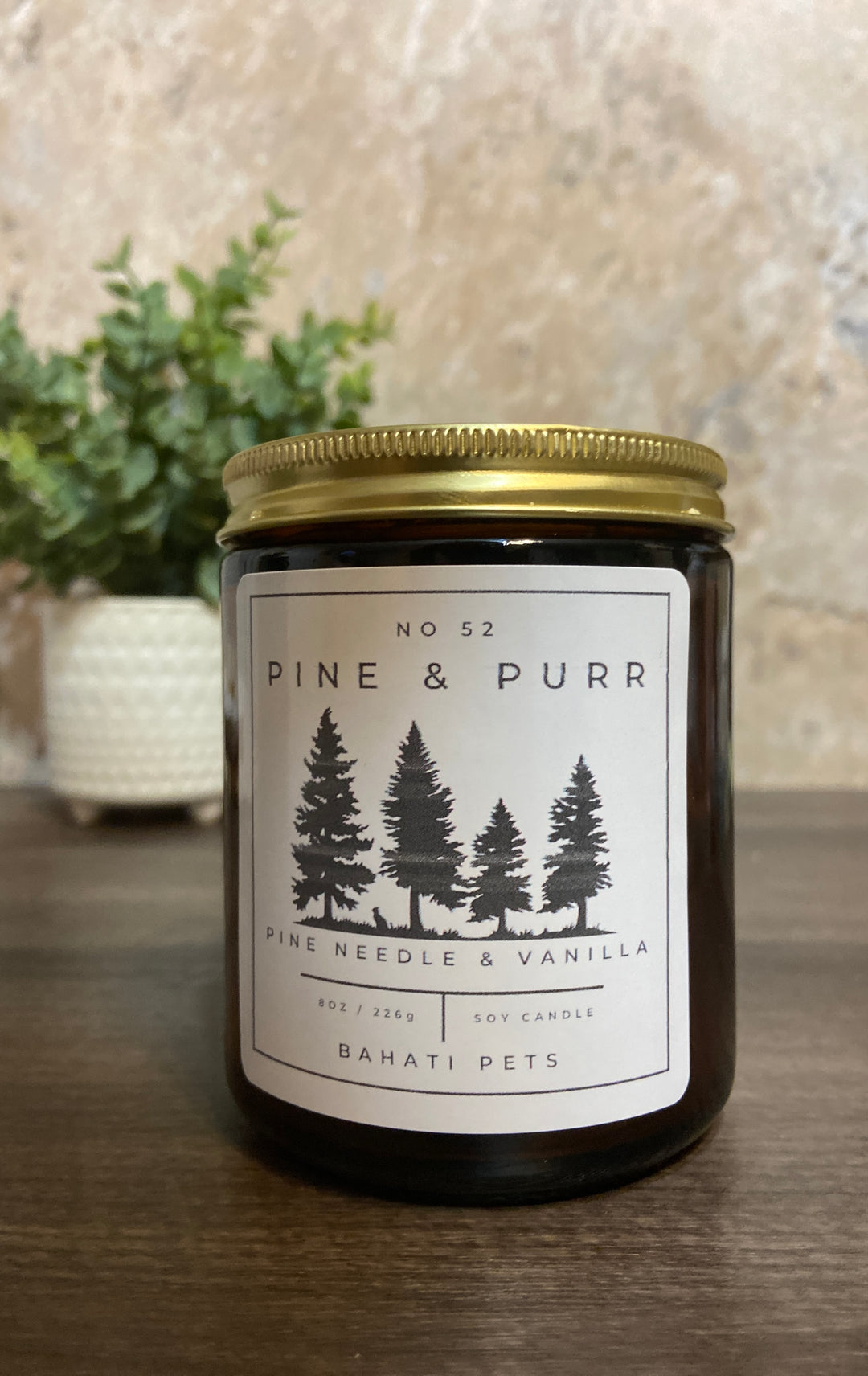 Pine & Purr 8 ounce Soy Candle