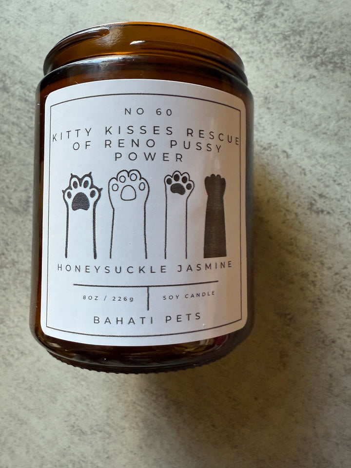 Kitty Kisses Recue Of Reno Pussy Power 8 oz Soy Candle