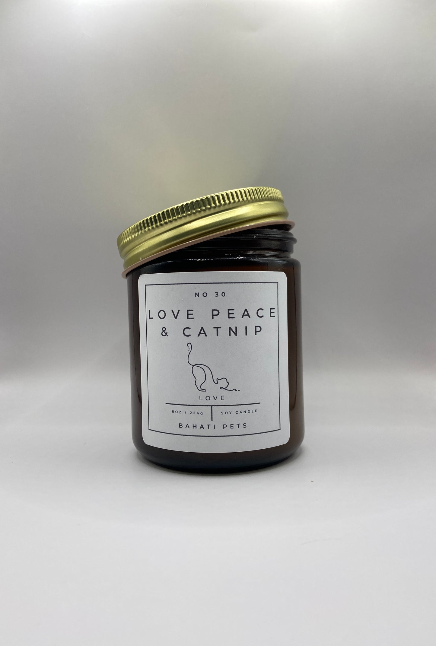 Love Peace & Catnip 8-ounce 100% Soy Candle