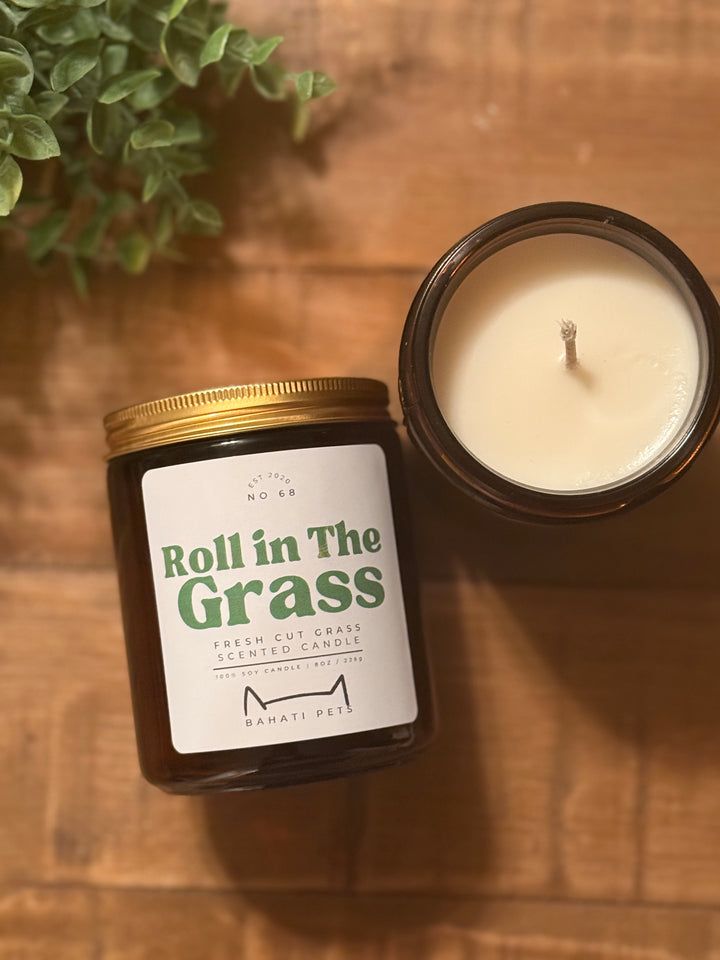 Roll In The Grass - Fresh Cut Grass Scented 8-ounce 100% Soy candle