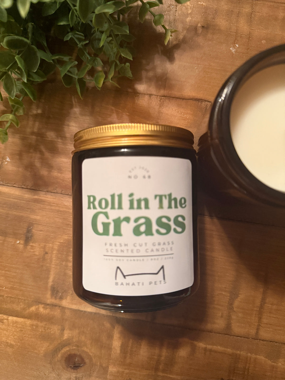 Roll In The Grass - Fresh Cut Grass Scented 8-ounce 100% Soy candle