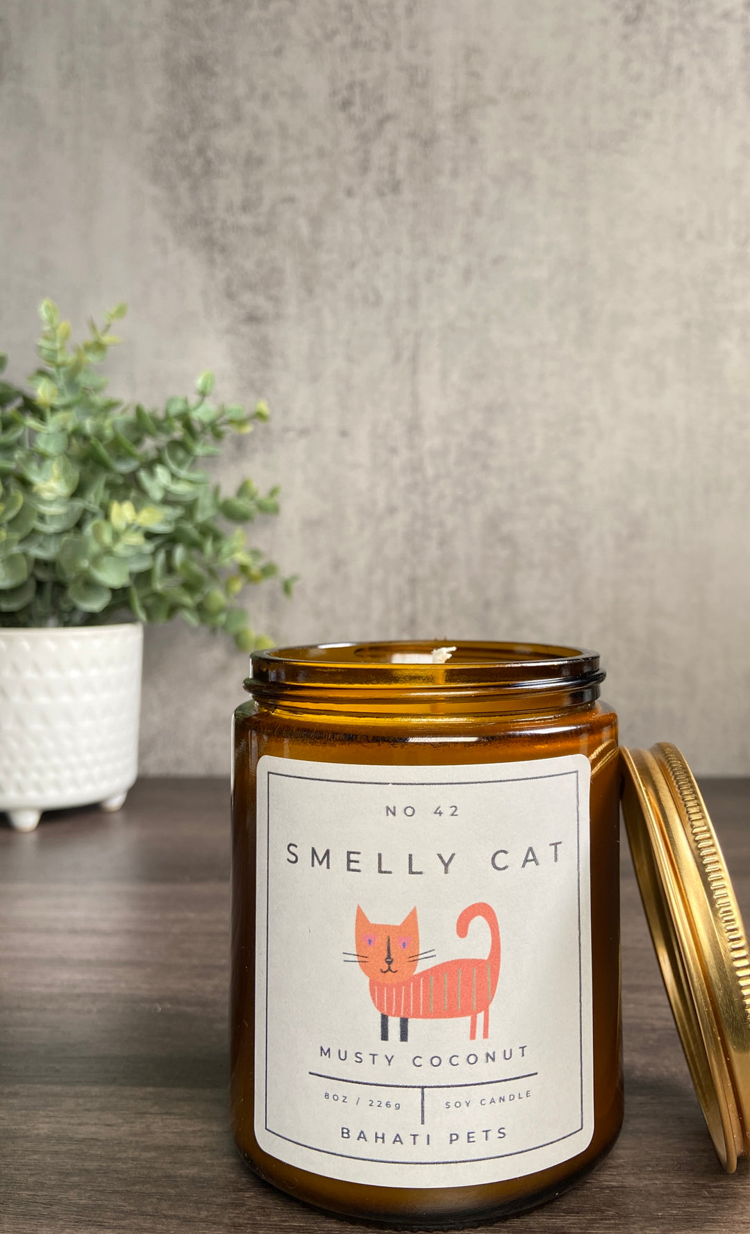 Smelly Cat 8 ounce 100% Soy Candle