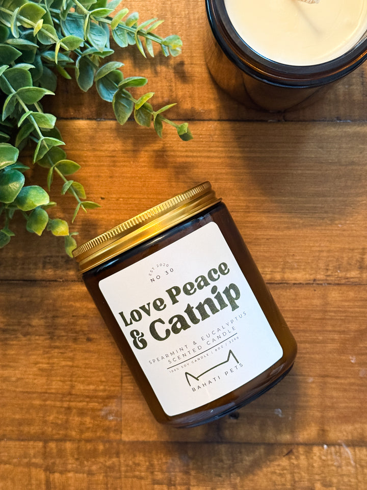 Love Peace & Catnip 8-ounce 100% Soy Candle