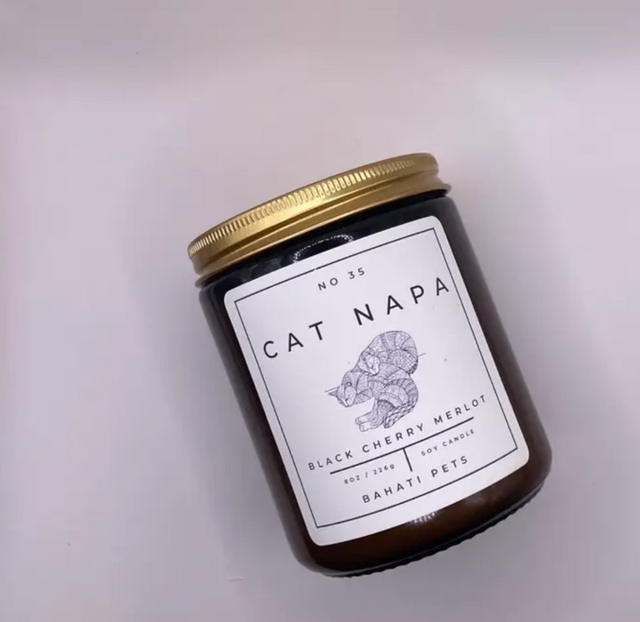 Cat Napa - Black Cherry Merlot Scented 100% Soy 8 oz Candle