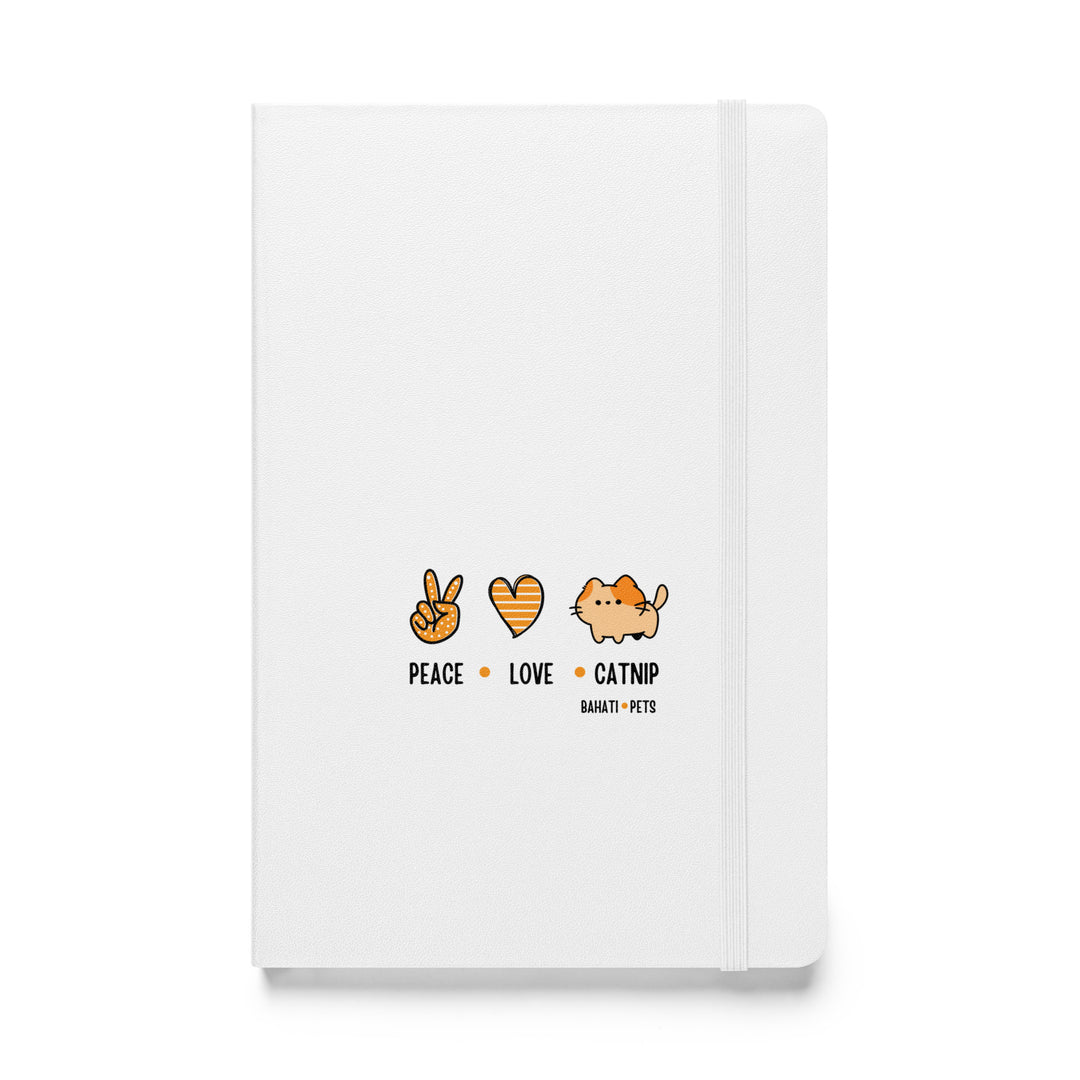 Peace, Love & Catnip - Hardcover bound notebook