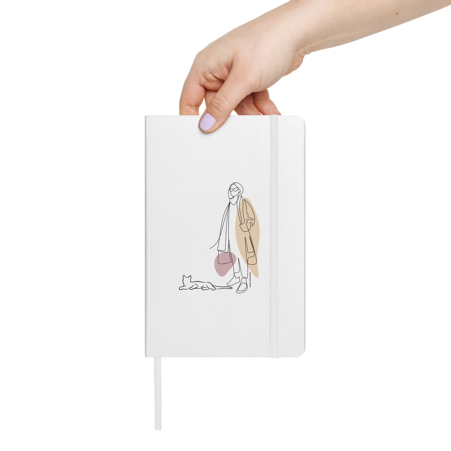 A Girl & Her Cat Hardcover bound notebook