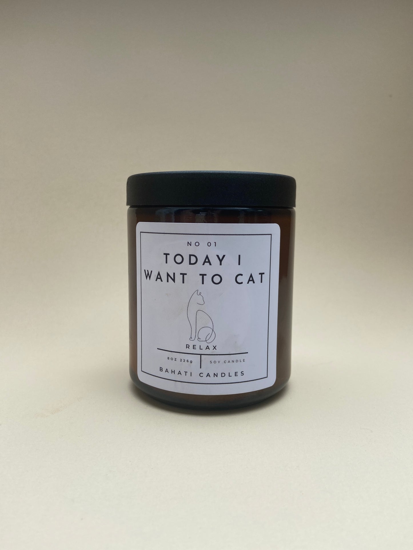 Today I want to cat - 8 ounce candle